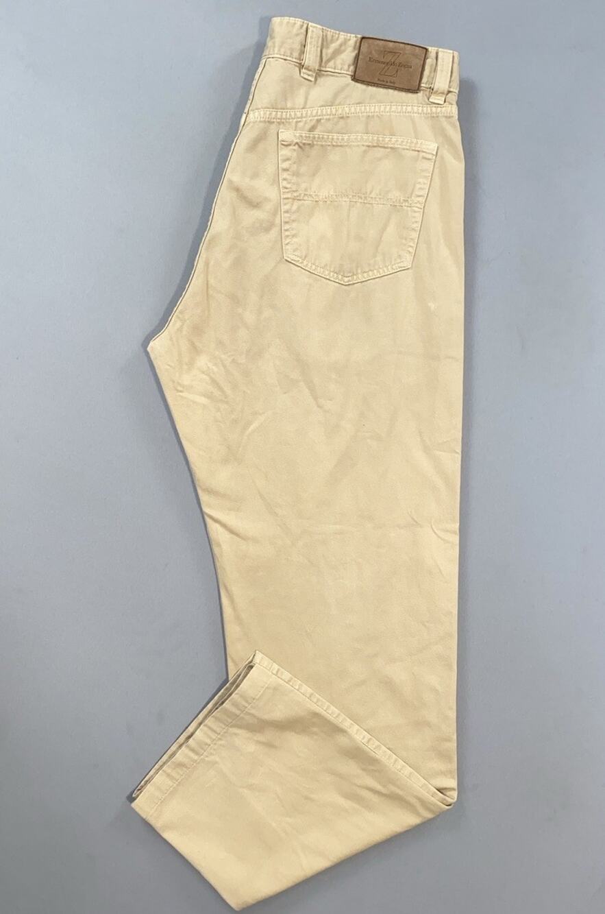 Ermenegildo Zegna Italy Vintage Cotton Canvas 5-Pocket Jeans. Men's 34X32.5 Read
